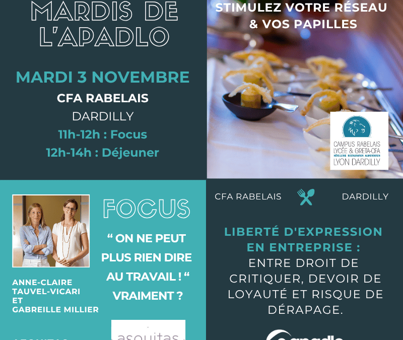 03/11 | Focus & déjeuner mensuel, CFA Rabelais, Dardilly