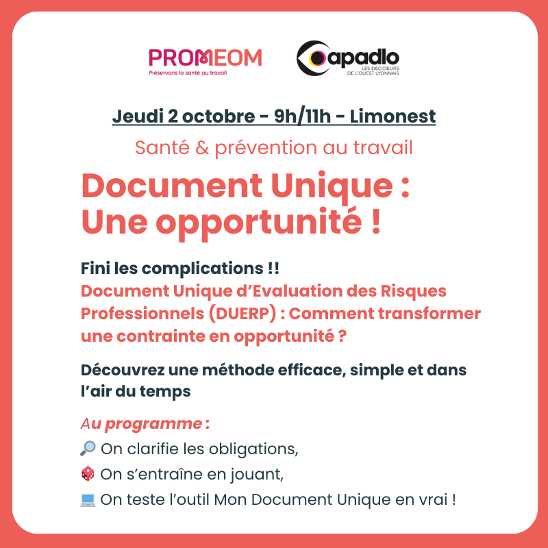 Invitation PROMEOM_DUERP Santé & prévention