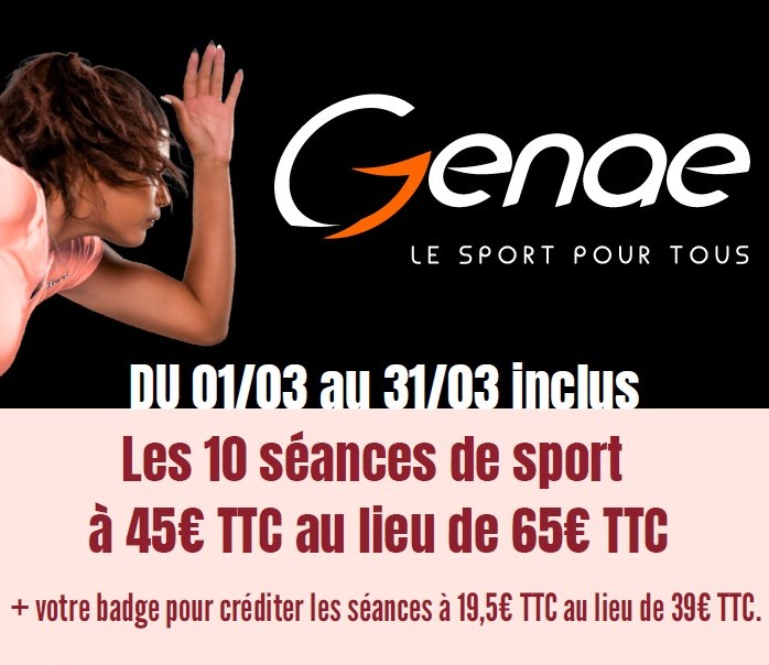 09/03 | 31/03 – Sport et bien-être GENAE Ecully